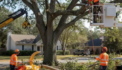 Los Angeles arborist removing a fallen tree after storm damage for emergency tree service