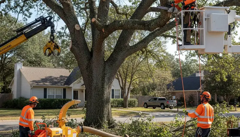 Los Angeles arborist removing a fallen tree after storm damage for emergency tree service