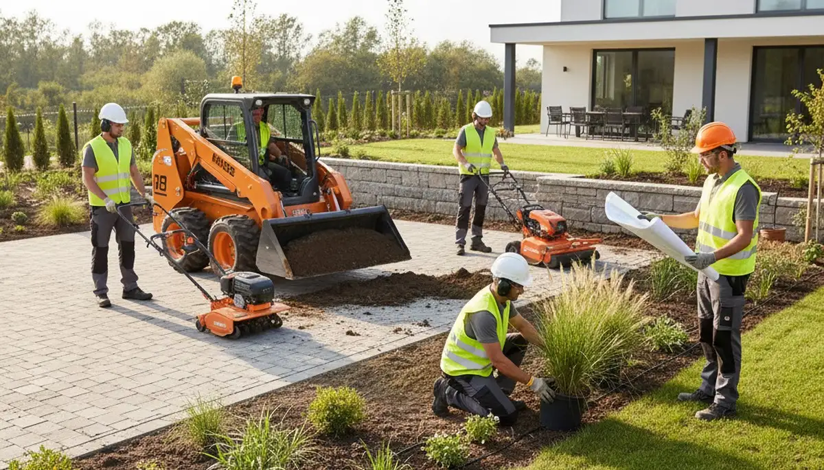 Landscape design team shaping outdoor spaces in Los Angeles, CA for Arbor Tree Care