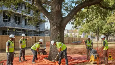 Tree service crew providing root protection in Los Angeles, CA