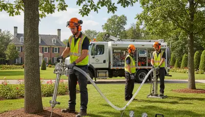Arbor Tree Care fertilizing a tree in Los Angeles, CA for healthier growth and vitality