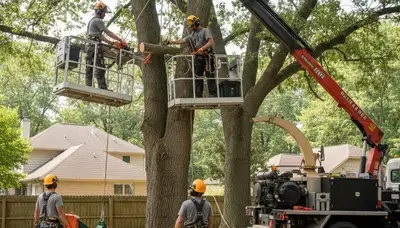 Los Angeles, CA arborist removing a hazardous tree for safe tree removal services
