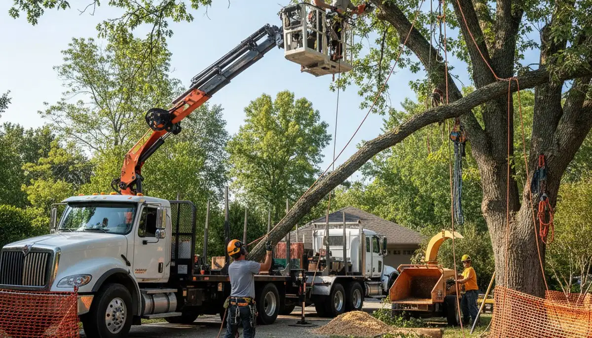 Los Angeles, CA tree removal crew safely removing a hazardous tree with professional equipment