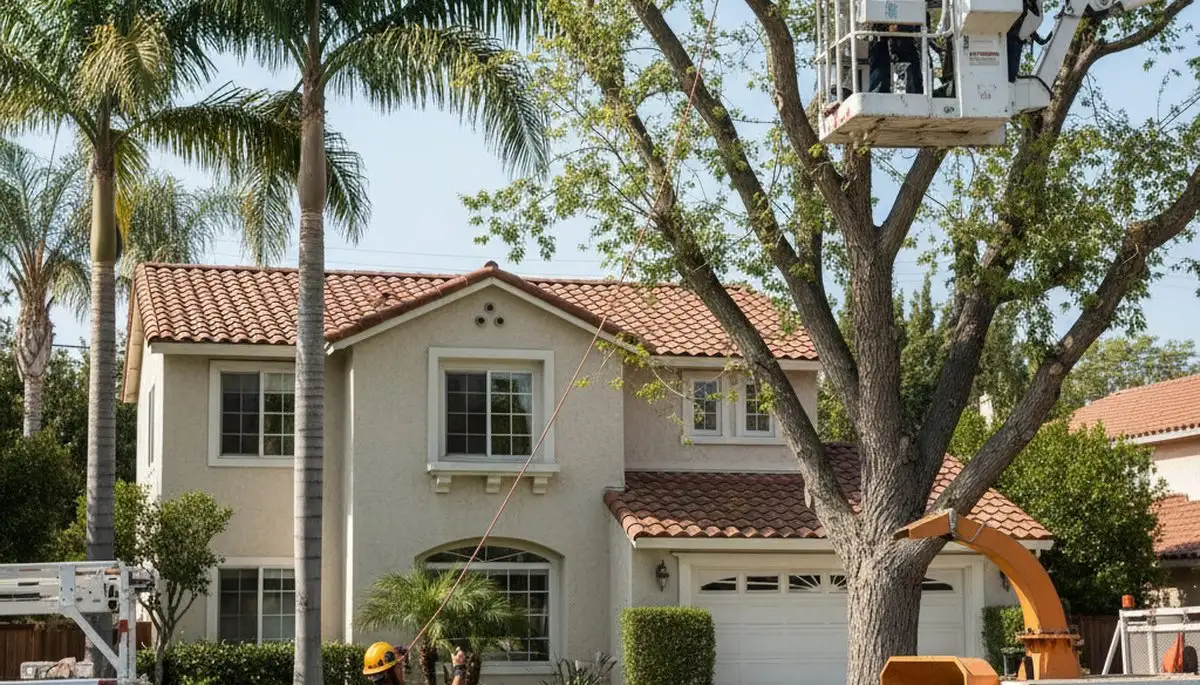 Tree service crew removing a tree in Los Angeles, CA for safe, professional arbor care