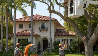 Tree service crew in Los Angeles, CA providing professional tree removal and trimming