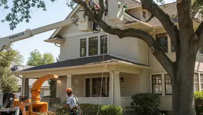 Tree service crew in Los Angeles, CA providing professional tree removal and trimming services
