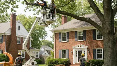 Tree service crew in Los Angeles, CA providing professional tree removal and trimming services