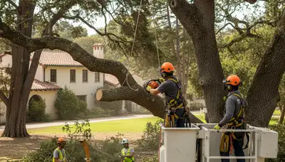 Tree service team in Los Angeles, CA providing professional tree removal and trimming services
