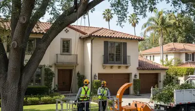 Los Angeles, CA tree service crew removing a tree for safe residential property care