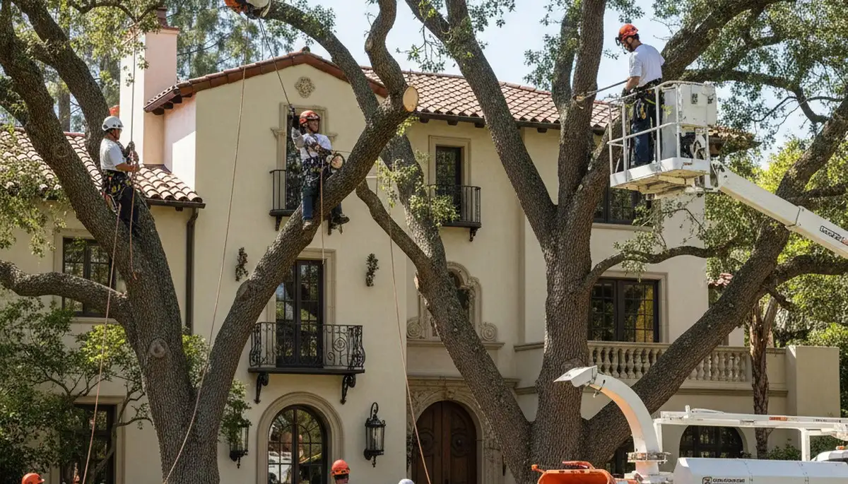 Tree service crew in Los Angeles, CA providing professional tree removal and trimming services