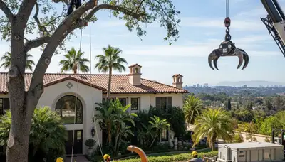 Tree service crew in Los Angeles, CA providing tree removal and trimming for local properties