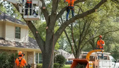 Los Angeles, CA tree trimming crew pruning a tree for safer, healthier growth